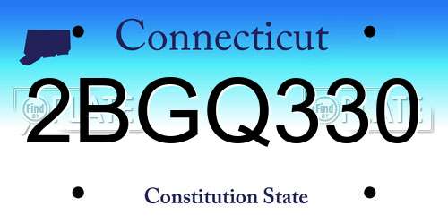 2BGQ330 Connecticut License Plate