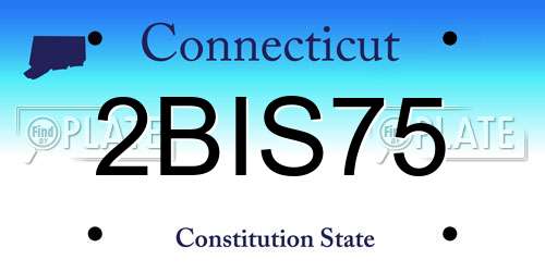 2BIS75 Connecticut License Plate