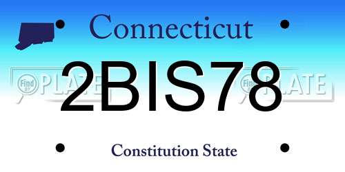 2BIS78 Connecticut License Plate