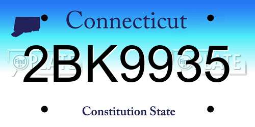 2BK9935 Connecticut License Plate
