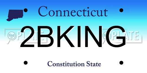 2BKING Connecticut License Plate