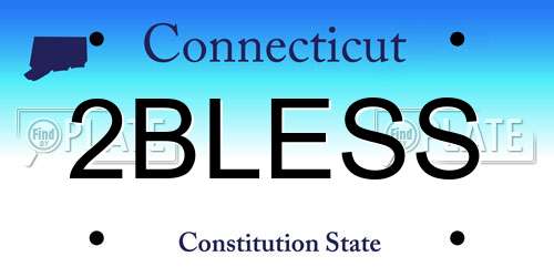 2BLESS Connecticut License Plate