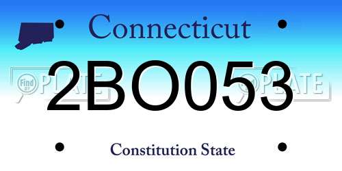 2BO053 Connecticut License Plate