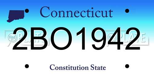 2BO1942 Connecticut License Plate