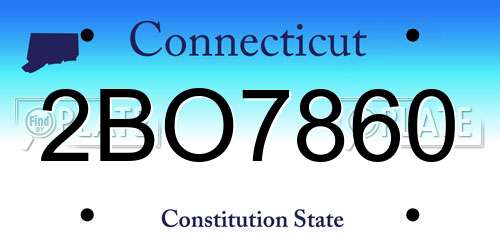 2BO7860 Connecticut License Plate