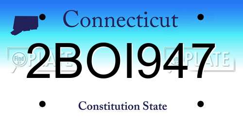 2BOI947 Connecticut License Plate