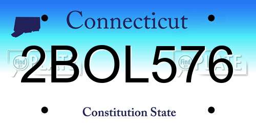 2BOL576 Connecticut License Plate