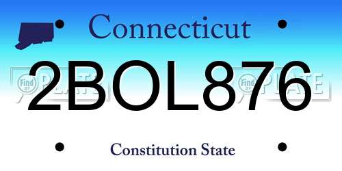 2BOL876 Connecticut License Plate