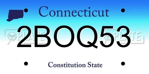 2BOQ53 Connecticut License Plate