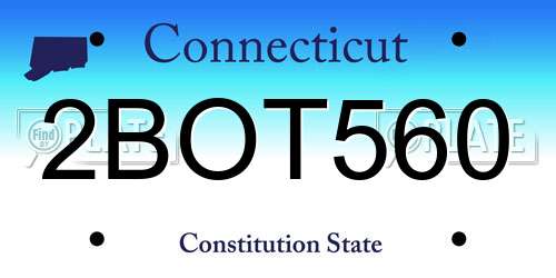 2BOT560 Connecticut License Plate