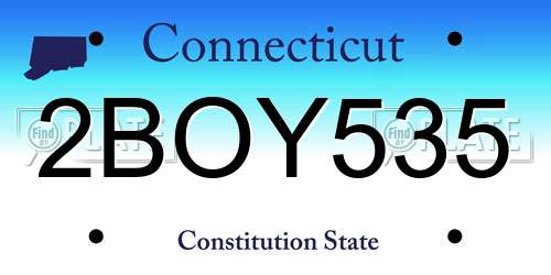 2BOY535 Connecticut License Plate