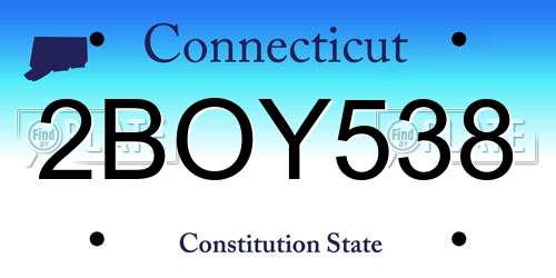 2BOY538 Connecticut License Plate