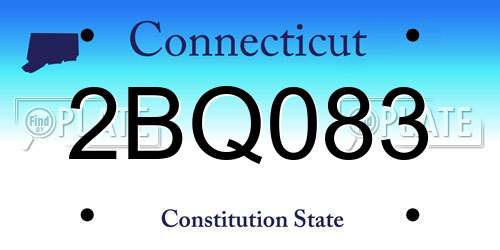 2BQ083 Connecticut License Plate