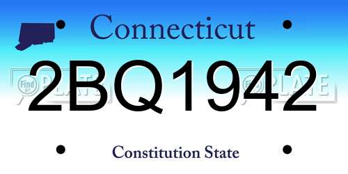 2BQ1942 Connecticut License Plate