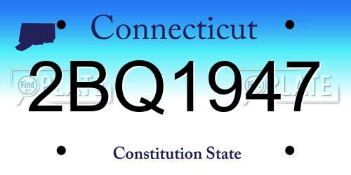 2BQ1947 Connecticut License Plate