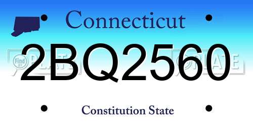 2BQ2560 Connecticut License Plate