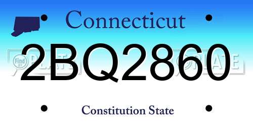 2BQ2860 Connecticut License Plate