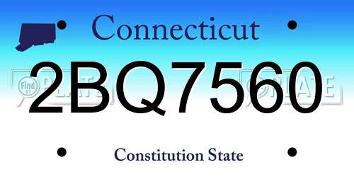 2BQ7560 Connecticut License Plate
