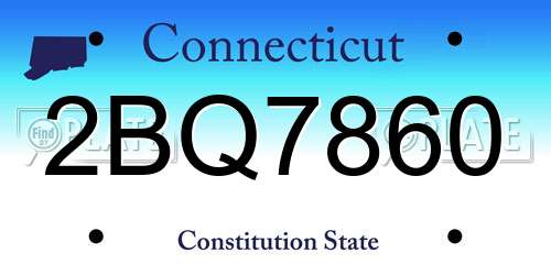 2BQ7860 Connecticut License Plate