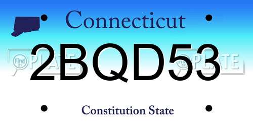 2BQD53 Connecticut License Plate