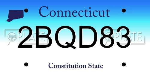 2BQD83 Connecticut License Plate