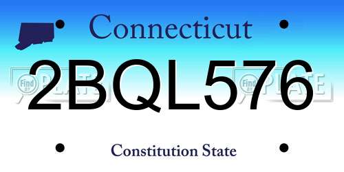 2BQL576 Connecticut License Plate