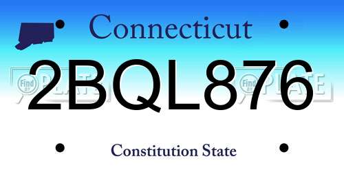 2BQL876 Connecticut License Plate