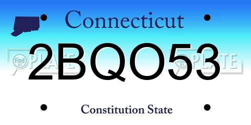 2BQO53 Connecticut License Plate