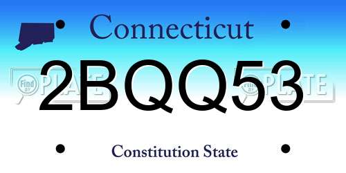 2BQQ53 Connecticut License Plate