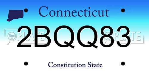 2BQQ83 Connecticut License Plate