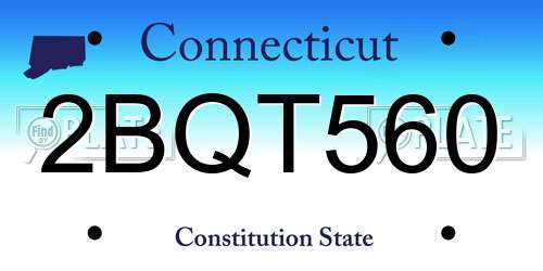 2BQT560 Connecticut License Plate