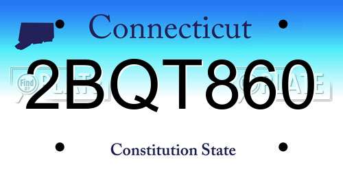 2BQT860 Connecticut License Plate