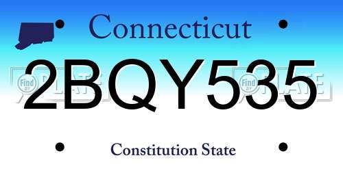 2BQY535 Connecticut License Plate