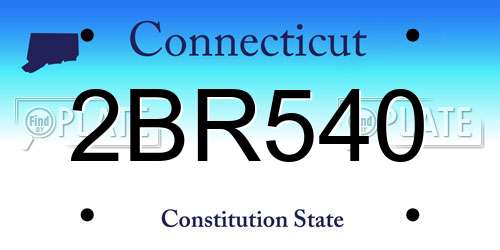 2BR540 Connecticut License Plate