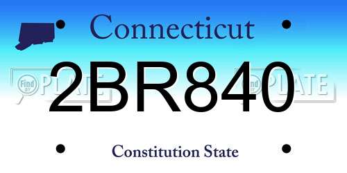2BR840 Connecticut License Plate