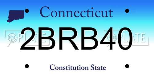 2BRB40 Connecticut License Plate