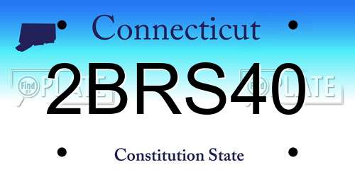 2BRS40 Connecticut License Plate