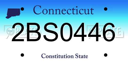 2BS0446 Connecticut License Plate