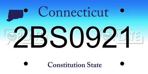 2BS0921 Connecticut License Plate