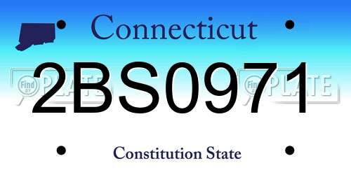 2BS0971 Connecticut License Plate