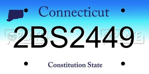2BS2449 Connecticut License Plate