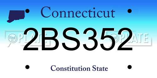 2BS352 Connecticut License Plate