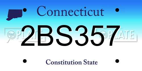 2BS357 Connecticut License Plate