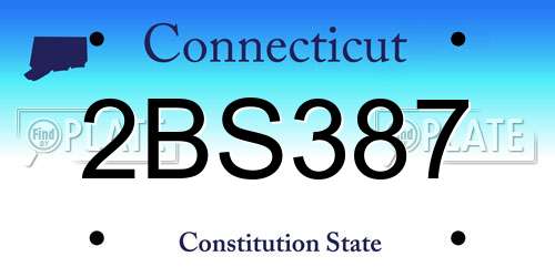2BS387 Connecticut License Plate
