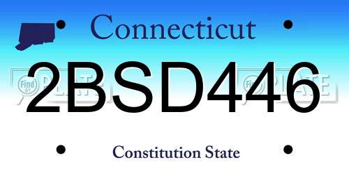 2BSD446 Connecticut License Plate