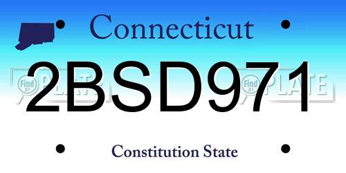 2BSD971 Connecticut License Plate