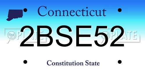 2BSE52 Connecticut License Plate