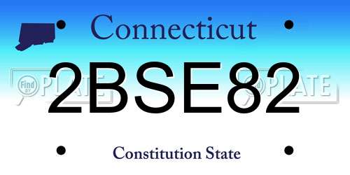 2BSE82 Connecticut License Plate