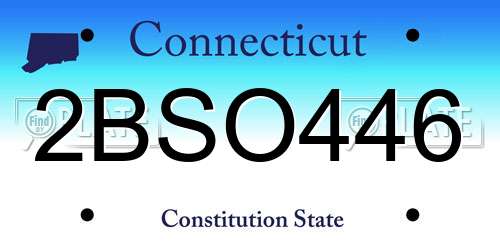 2BSO446 Connecticut License Plate
