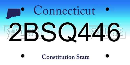2BSQ446 Connecticut License Plate